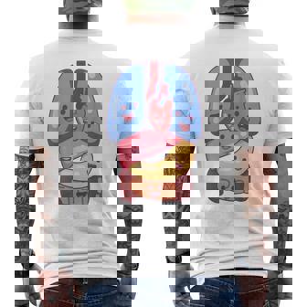 解剖学 生理学 心臓 肺 生命 器官 イラスト メンズTシャツ バックプリント - Kawaiitshirt