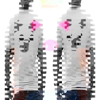 豚の顔 ハロウィン ティーカップ 豚 コスチューム ギフト メンズTシャツ バックプリント - Kawaiitshirt