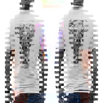 象 抽象画 モチーフ 動物 恋人 アート 象 メンズTシャツ バックプリント - Kawaiitshirt