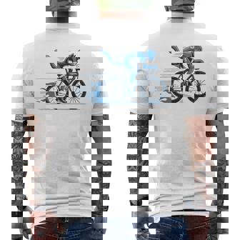 趣味のサイクリストのためのおしゃれな面白いロードバイク猫。 メンズTシャツ バックプリント - Kawaiitshirt