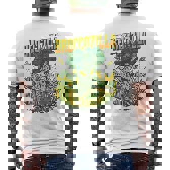 都市を攻撃する巨大なブロッコリーモンスター面白いブロッコリー メンズTシャツ バックプリント - Kawaiitshirt