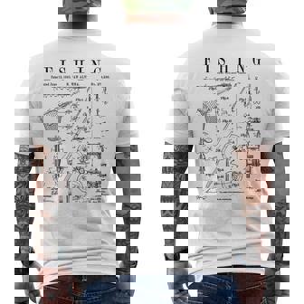釣り ロッド タックル リール ルアー フィッシャーマン ヴィンテージ 特許 プリント メンズTシャツ バックプリント - Kawaiitshirt