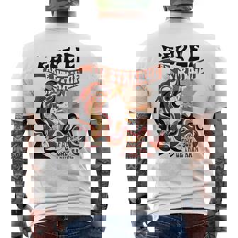 雨から顔が出てきて変な人が多いアパレル メンズTシャツ バックプリント - Kawaiitshirt