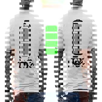 電池 100 フルバッテリー メンズTシャツ バックプリント - Kawaiitshirt