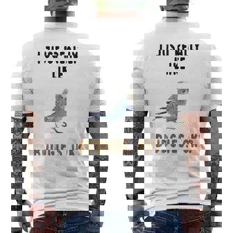 青いセキセイインコ、面白いことわざ、楽しい、セキセイインコ メンズTシャツ バックプリント - Kawaiitshirt