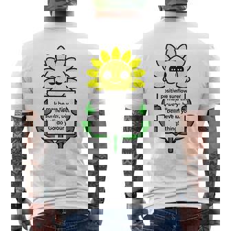 面白いひまわりおもちゃ ポジティブカード ポジティブヒマワリ メンズTシャツ バックプリント - Kawaiitshirt