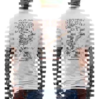 面白いギター猫 エレキギターでロックを弾く猫 長袖tシャツ メンズTシャツ バックプリント - Kawaiitshirt