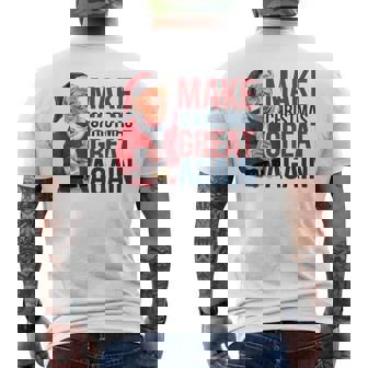 面白いクリスマスグレートアゲイントランプサンタファンusaホリデー 2024 メンズTシャツ バックプリント - Kawaiitshirt