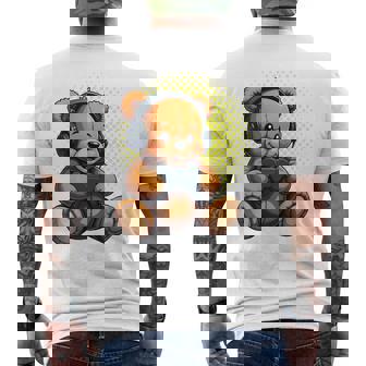 面白いゲームテディホールディングビデオゲームコントローラー。 長袖tシャツ メンズTシャツ バックプリント - Kawaiitshirt