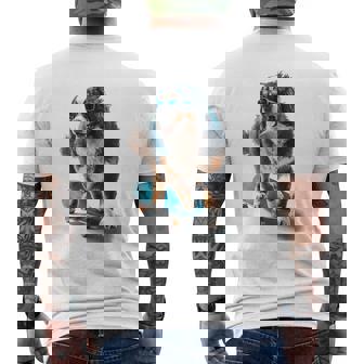 面白いスケートボード バーニーズマウンテンドッグ スケーター スケートグラフィック メンズTシャツ バックプリント - Kawaiitshirt