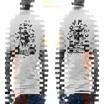 面白いチキンレッグバーベルワークアウトジム。 メンズTシャツ バックプリント - Kawaiitshirt