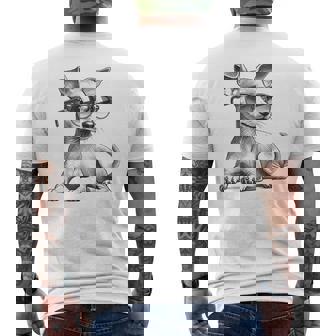 面白いミニチュアピンシャードッグミニピンサングラスデザイン。 メンズTシャツ バックプリント - Kawaiitshirt