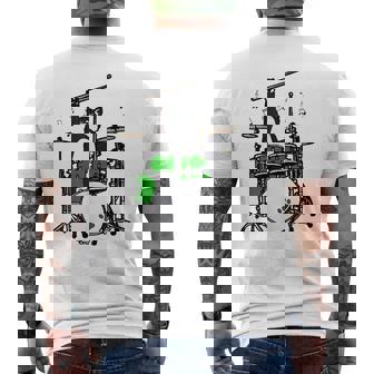 面白い猫 ドラム 猫 ドラマー 面白い ドラム 猫 メンズTシャツ バックプリント - Kawaiitshirt