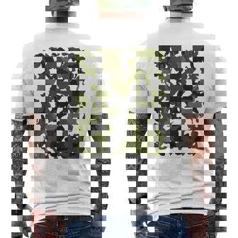 面白い猫のカモフラージュカモフラージュパターンペット猫 メンズTシャツ バックプリント - Kawaiitshirt