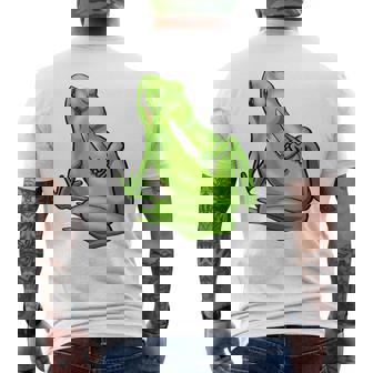 面白い邪悪なカエル サカラスティック 怒っているカエル かわいい 不機嫌な狂気 メンズTシャツ バックプリント - Kawaiitshirt