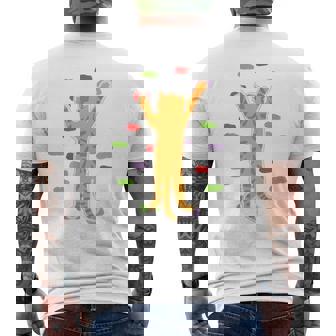 面白くてかわいいボルダーロッククライミングキャット背中にプリント メンズTシャツ バックプリント - Kawaiitshirt