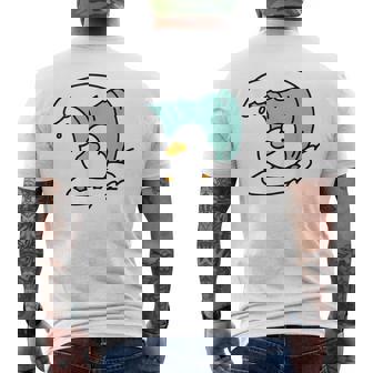 面白くてかわいい小さなアヒルが波をキャッチ。 メンズTシャツ バックプリント - Kawaiitshirt