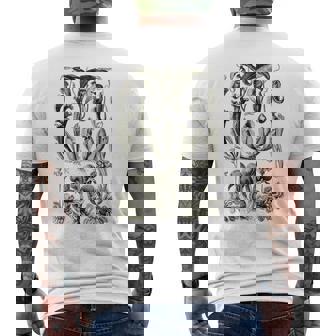 食虫植物 ヴィンテージ サラセニア ボタニカル メンズTシャツ バックプリント - Kawaiitshirt