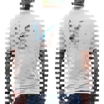 魔法の蝶 エレガント 神秘的な蝶 銀河 星 長袖tシャツ メンズTシャツ バックプリント - Kawaiitshirt