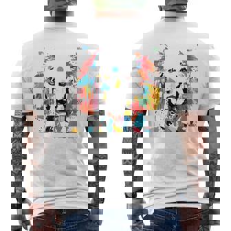 鮮やかな犬のアート スプラッシュカラー 抽象画 メンズTシャツ バックプリント - Kawaiitshirt