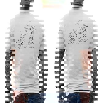 鳥獣戯画《蛙と兎・相撲》かえる うさぎ【日本・世界の名画】日本画 和柄 美術館アート 長袖tシャツ メンズTシャツ バックプリント - Kawaiitshirt