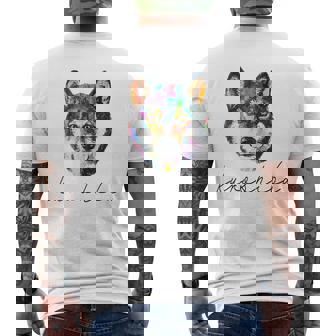 黒柴のグラフィックデザイン メンズTシャツ バックプリント - Kawaiitshirt