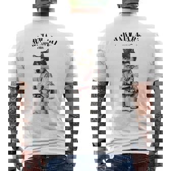 黒柴犬 柔道空手マスター 白柔道師 メンズTシャツ バックプリント - Kawaiitshirt