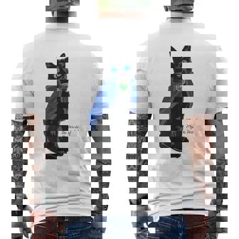 黒猫のウィズ 黒猫 メンズTシャツ バックプリント - Kawaiitshirt