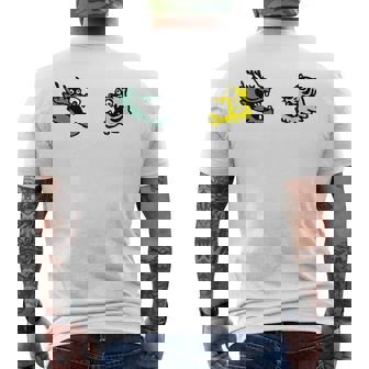 龍 虎 対決 和風キャラクターアート デフォルメポップデザイン メンズTシャツ バックプリント - Kawaiitshirt