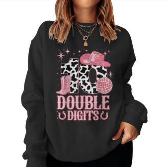10Th Birthday Girl Western Coquette Bow Cowgirl Birthday Women Sweatshirt - Thegiftio UK