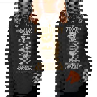 1985年2月40歳の誕生日男性と女性のための素晴らしいテディベア。 レディーススウェットシャツ - Kawaiitshirt