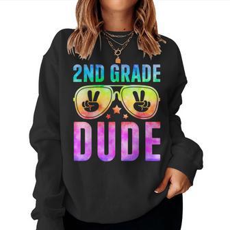 2Nd Grade Cool Dude Tie Dye Back To School Second Grade Boys Women Sweatshirt - Thegiftio UK