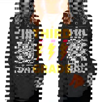 3Rd Grade Lightning Bolt Third Grade Teacher Back To School Women Sweatshirt - Thegiftio