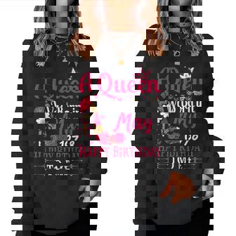 47歳の誕生日 ハイヒール A Queen Was Born In 5月 1978 レディーススウェットシャツ - Kawaiitshirt