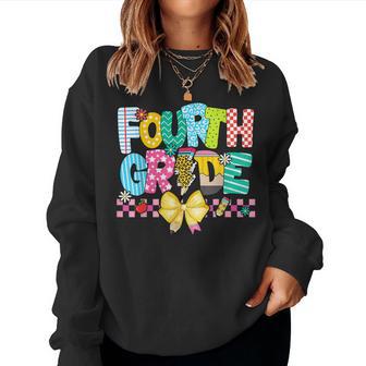 4Th Grade For Boys Girls Teacher Fourth Grade Back To School Women Sweatshirt - Thegiftio UK