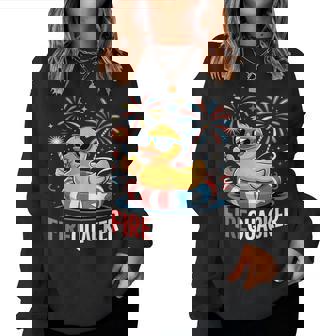 4Th Of July Duck Firequacker Patriotic Fourth Of July Women Sweatshirt | Mazezy