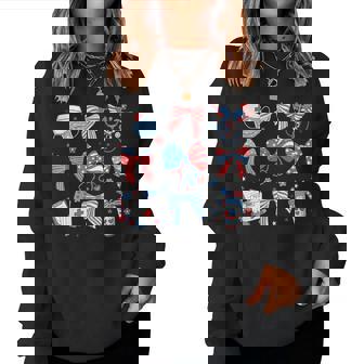 4Th July Nurse Coquette Bow Icu Crna Surgical Medical Girly Women Sweatshirt | Mazezy