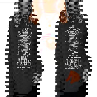 4Th Of July Stay Strapped Get Clapped Washington Women Women Sweatshirt - Monsterry