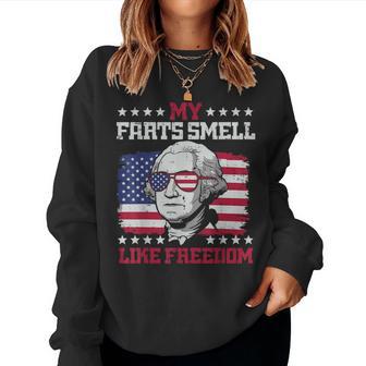 4Th Of July Washington Smell Like Freedom Women Women Sweatshirt - Thegiftio UK