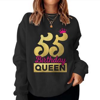 55 Geburtstag Geschenk Jahrgang 1970 Birthday Queen Krone Sweatshirt Frauen - Geschenkecke