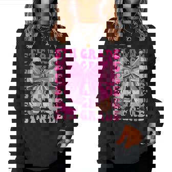 5Th Grade Girls Coquette Bow Back To School Fifth Grade Women Sweatshirt | Mazezy