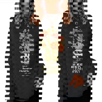 99歳祝福され愛された花 99歳の誕生日お母さんおばあちゃん レディーススウェットシャツ - Kawaiitshirt