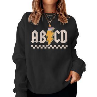 Abcd Back In Class First Day Back To School Teacher Student Women Sweatshirt - Thegiftio UK
