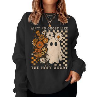 Ain't No Ghost Like Ghost Christian Floral Ghost Halloween Women Sweatshirt - Thegiftio UK