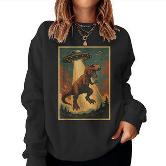 Alien Ufo Abduction Dinosaur Boy T-Rex Women Sweatshirt - Thegiftio UK