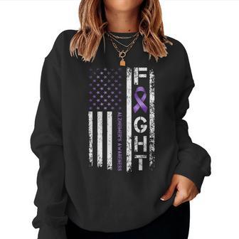 Alzheimer's Awareness Alzheimer Flag Usa For Alz Women Sweatshirt - Thegiftio UK