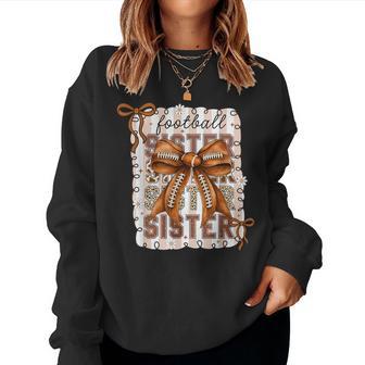 American Football Sister Coquette Bow Thanksgiving For Girls Women Sweatshirt - Thegiftio UK
