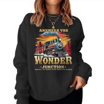Answers Vbs Wonder Junction Christian Train Theme Apparel Women Sweatshirt - Thegiftio UK
