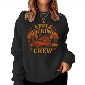 Apple Picking Crew Autumn Fall Orchard Season Fun Women Sweatshirt - Thegiftio UK