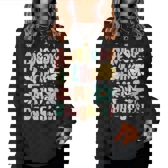 Awesome Like My Daughter Mommy Groovy Graphic Mother's Day Women Sweatshirt | Mazezy